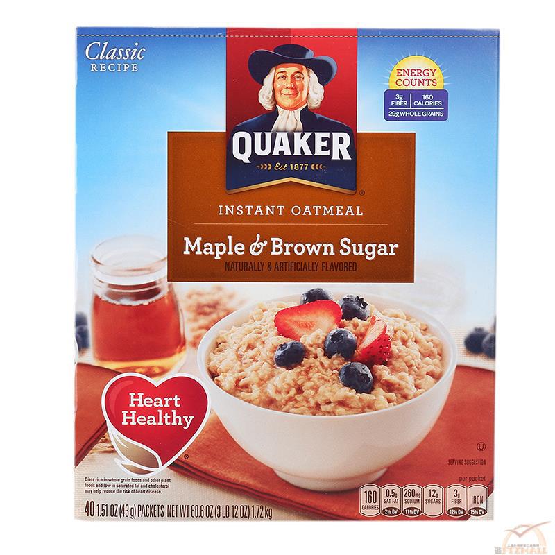 Quaker桂格 即食枫树红糖燕麦片 40包/盒