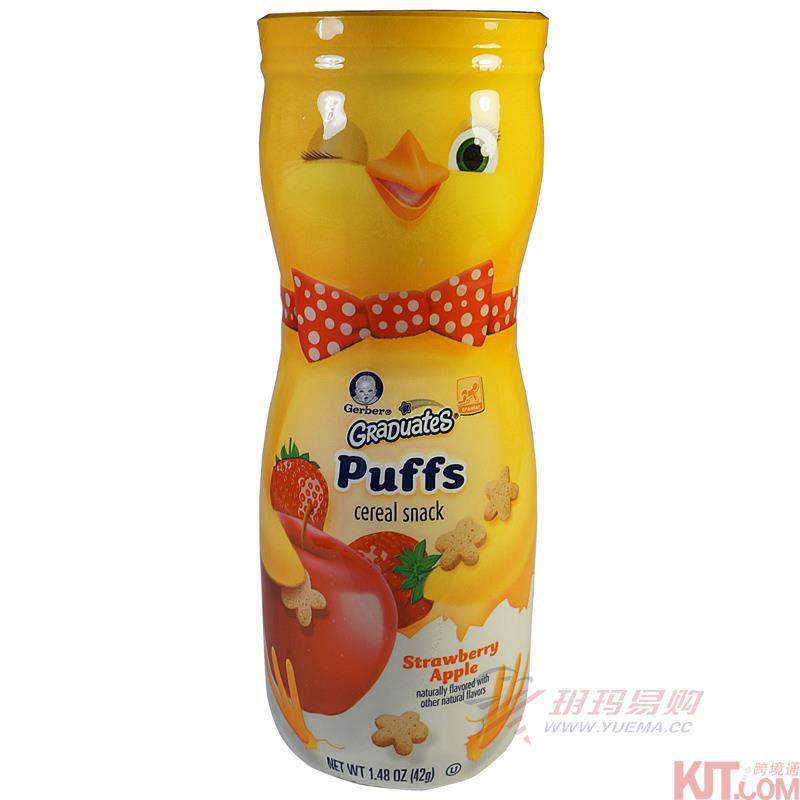 美国进口婴儿辅食-嘉宝Gerber美国本土草莓苹果泡芙婴儿辅食 42克 美国进口婴儿辅食-嘉宝Gerber美国本土草莓苹果泡芙婴儿辅食 42克
