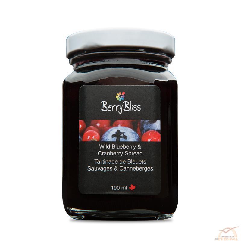 BerryBliss贝瑞布利斯 蔓越莓野生蓝莓果酱 190ml/瓶