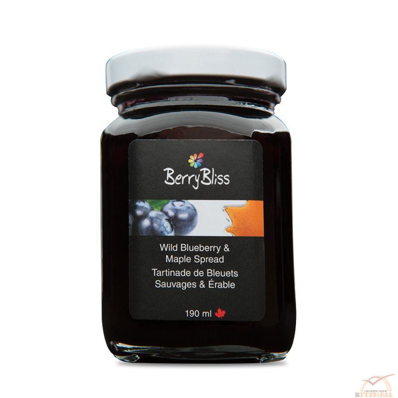 BerryBliss贝瑞布利斯 枫糖浆野生蓝莓果酱 190ml/瓶
