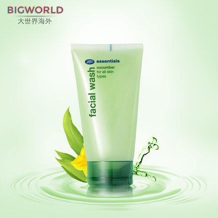 英国 Boots 小黄瓜清爽洁面胶洗面奶150ML深层清洁清爽美白保湿
