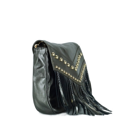 正品 JUST CAVALLI 卡沃利女士流苏金钉单肩斜挎包 S11WG0081