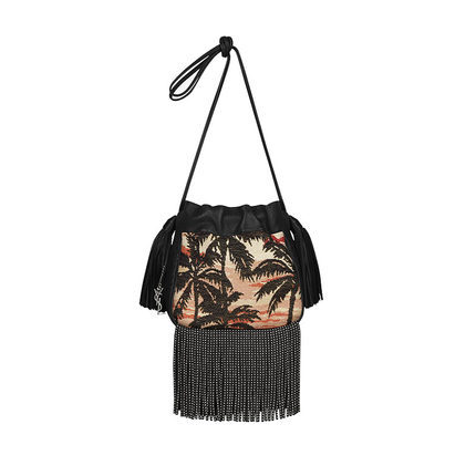 正品直邮YSL/圣罗兰2016新款女包时尚流苏提花斜跨包 45286664ot