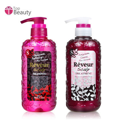 保税直发 日本Reveur头皮护理无硅洗发水护发素套装 粉色