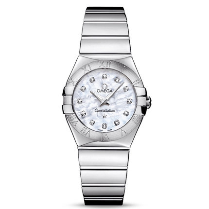 瑞士手表  欧米茄Omega手表女 石英表 钢带 123.10.27.60.55.002