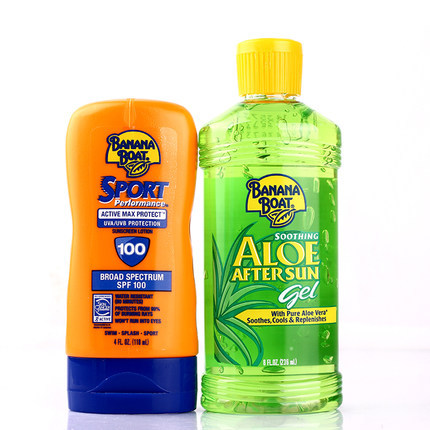 美国直邮 香蕉船清爽防晒霜SPF100 + 晒后修复 海边军训旅游潜水