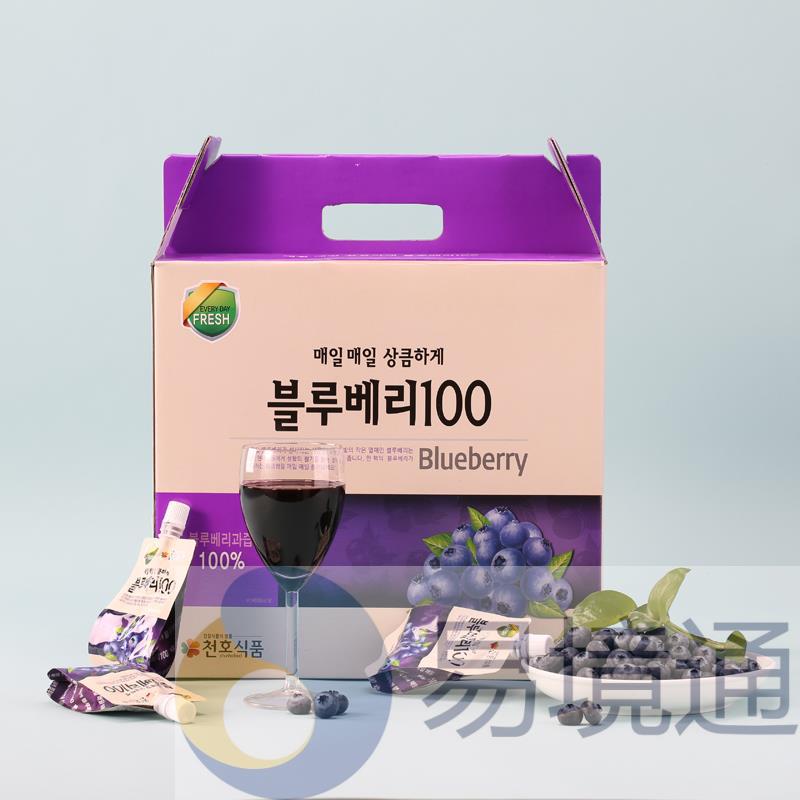 韩国泉湖食品CHUNHOFOOD 蓝莓汁80ml*60袋/盒 韩国泉湖食品CHUNHOFOOD 蓝莓汁80ml*60袋/盒