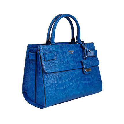 GUESS/盖尔斯女包 2016新款女士蓝色鳄鱼纹手提斜挎包HWCG6216060