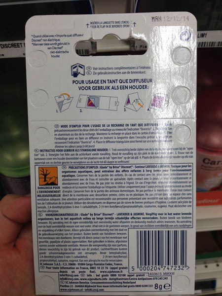 glade薰衣草便携式芳香片