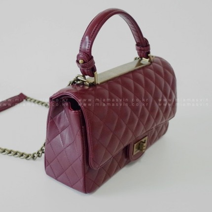 韩国miamasvin春季女装韩版小香风菱格纹单肩包 韩国miamasvin春季女装韩版小香风菱格纹单肩包