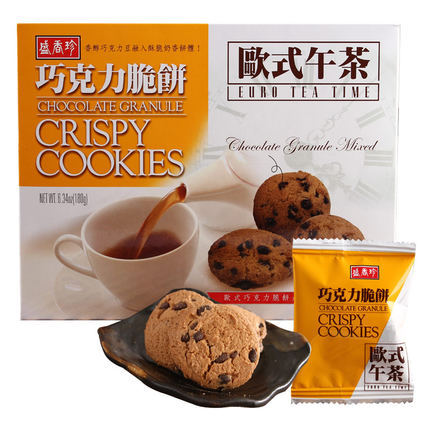 统一食尚台湾进口盛香珍巧克力脆饼180g曲奇饼干裹着巧克力豆 统一食尚台湾进口盛香珍巧克力脆饼180g曲奇饼干裹着巧克力豆