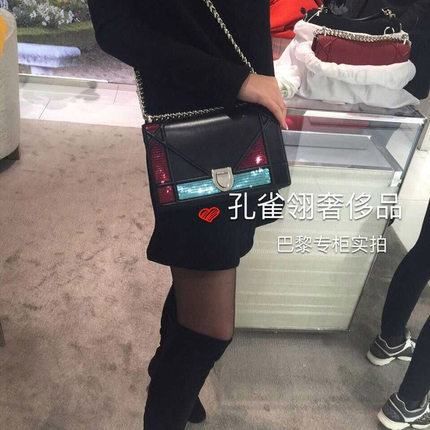 Dior迪奥dior女包15新款拼色超大藤格纹链条单肩包手提包CD565656 Dior迪奥dior女包15新款拼色超大藤格纹链条单肩包手提包CD565656