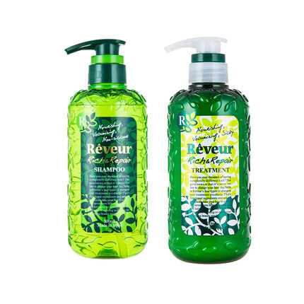 保税仓发货Reveur无硅油洗发水洗护套 绿色 修复烫染型