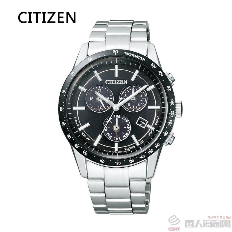 日本进口光动能男表-西铁城CITIZEN COLLECTION三眼计时光动能电波男表 BL5594-59E 黑色(黑色) 日本进口光动能男表-西铁城CITIZEN COLLECTION三眼计时光动能电波男表 BL5594-59E 黑色(黑色)