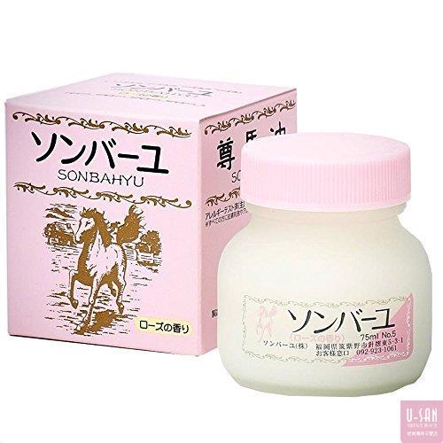 日本 Son Bahyu/药师堂 尊马油 保湿抗过敏晒烫伤无添加纯马油面霜 玫瑰味 75ml