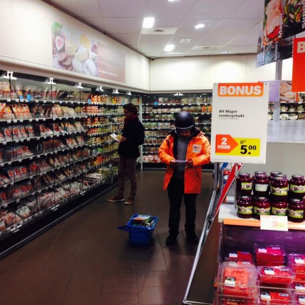 Photo taken at Albert Heijn by Hen s. on 2/22/2014-荷兰阿姆斯特丹科内利斯特罗斯特广场11号 Photo taken at Albert Heijn by Hen s. on 2/22/2014