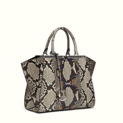 FENDI芬迪fendi女包16新款中号岩石灰蟒蛇皮手提包8BH2791AAF0V72 FENDI芬迪fendi女包16新款中号岩石灰蟒蛇皮手提包8BH2791AAF0V72