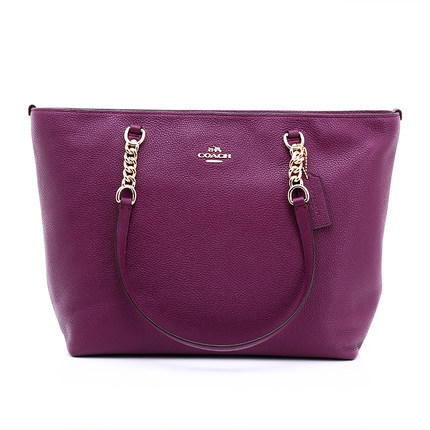 COACH/蔻驰专柜正品女包牛皮革单肩包休闲时尚真皮链条包中号潮