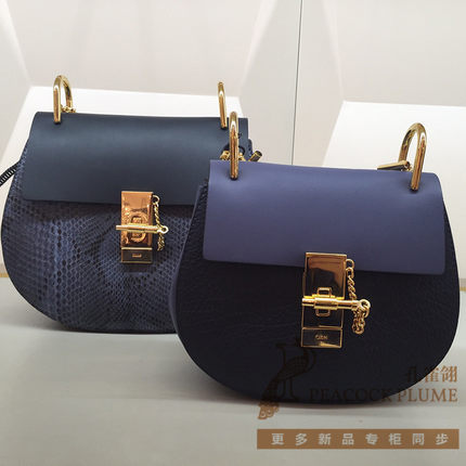 Chloe/蔻依chloe女包16春款中号拼色蛇皮口盖单肩包 经典款小猪包 Chloe/蔻依chloe女包16春款中号拼色蛇皮口盖单肩包 经典款小猪包