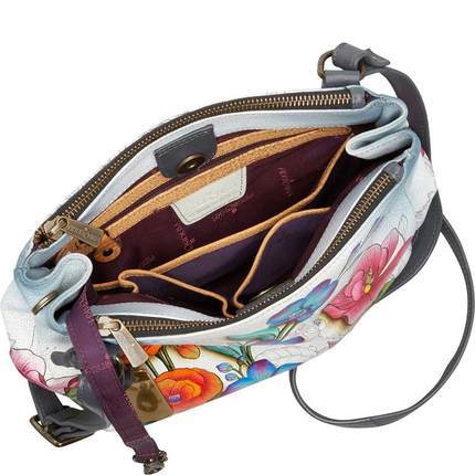 美国直邮 Anuschka CT39-267338 女斜挎包花朵图案休闲逛街包