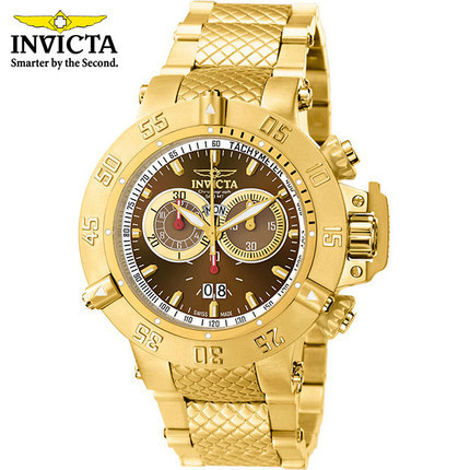 INVICTA瑞士男士石英手表大表盘商务防水蓝宝石精钢带游泳潜水