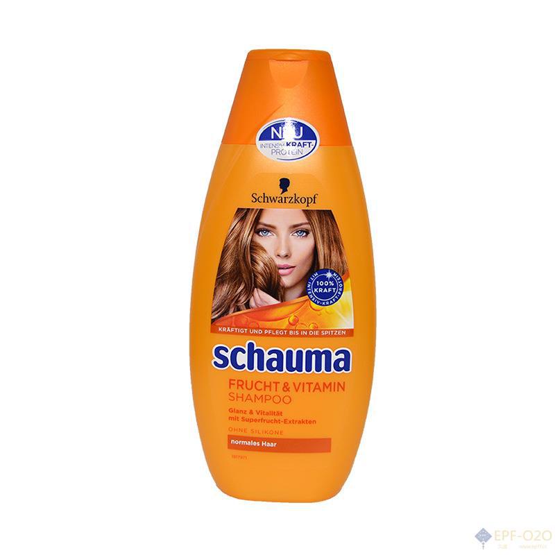 Schwarzkopf施华蔻 Schauma水果维生素洗发露光泽补充维生素水果提取物 无硅油配方