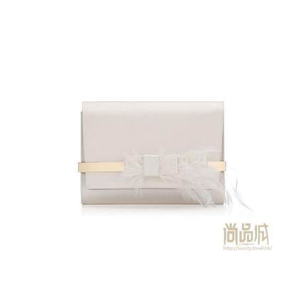 正品直邮jimmy choo周仰杰2016新款女包时尚羽毛装饰手拿包BOWSID