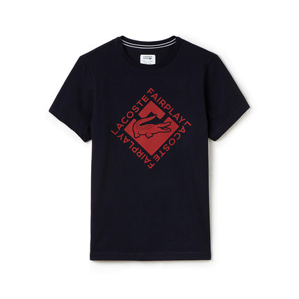 Lacoste/拉科斯特男士印花短袖纯棉圆领休闲T恤经典LOGO款5787