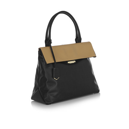 KAREN MILLEN 2016春季新款欧美时尚气质百搭双色皮质手提包 KAREN MILLEN 2016春季新款欧美时尚气质百搭双色皮质手提包