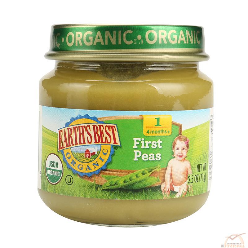 EARTH S BEST 爱思贝 果泥 1段豌豆泥(4个月以上) 71克(2.5安士)/瓶