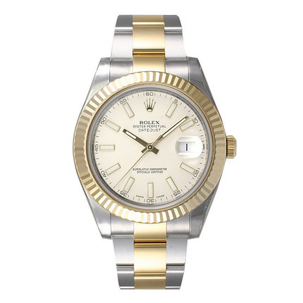 全球联保 劳力士手表 日志型II机械表ROLEX男表限量116333白条