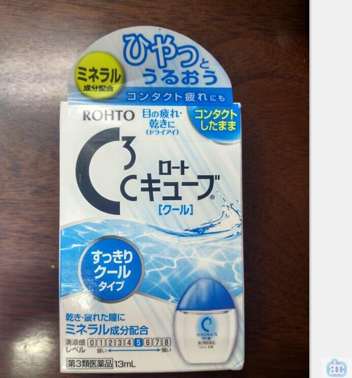 日本进口抗疲劳滴眼液-ROHTO乐敦滴眼液 抗疲劳滴眼液 防干燥滴眼液(C3强劲清爽型13ml隐形眼镜佩戴设计)