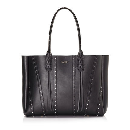 正品直邮Lanvin浪凡2016新款女包光面牛皮与铆钉手提包45290783vs 正品直邮Lanvin浪凡2016新款女包光面牛皮与铆钉手提包45290783vs