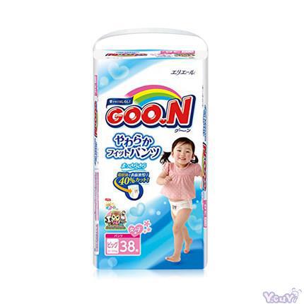 日本进口女宝XL号拉拉裤-大王GOO.N维E拉拉裤 XL38女宝宝