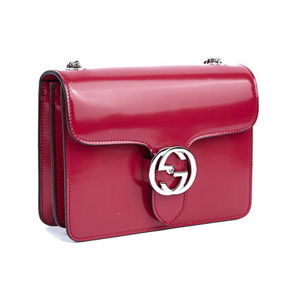 16年新款Gucci/古奇女包 时尚单肩斜跨包 双G链条小方包387609