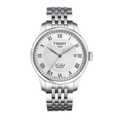 海外直邮TISSOT/天梭 力洛克系列白色钢带男士手表 T41.1.483.33