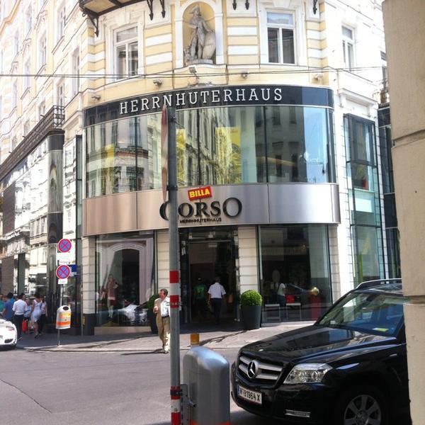 Photo taken at Billa Corso Herrnhuterhaus by Johannes F. on 7/26/2013