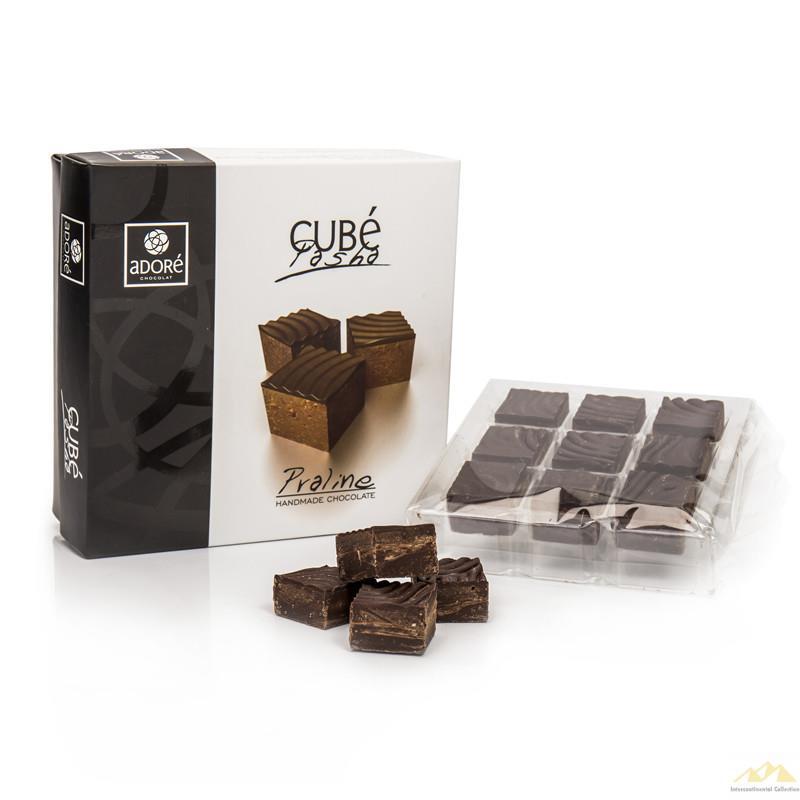 Adore手工巧克力 Pasha榛果牛轧夹心黑巧克力180g 经典方盒系列