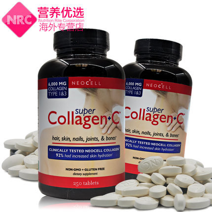 美国进口NeoCell修复型水解胶原蛋白片含VC胶原蛋白肽美白片*2瓶 美国进口NeoCell修复型水解胶原蛋白片含VC胶原蛋白肽美白片*2瓶