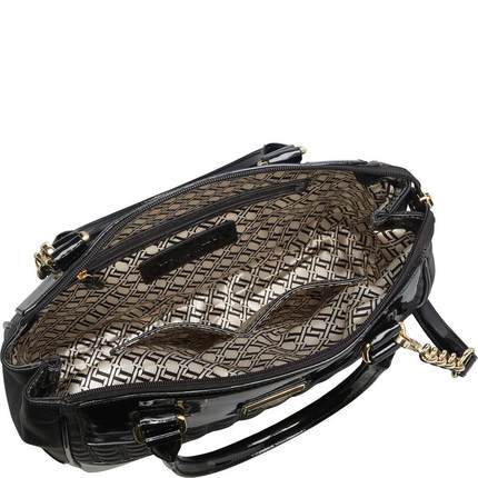 美国直邮Tignanello CT39-284335女单肩包黑色亮面拼接通勤包包邮 美国直邮Tignanello CT39-284335女单肩包黑色亮面拼接通勤包包邮