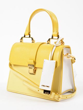 Miu Miu/皮革纹理拼接手提包 Miu Miu/皮革纹理拼接手提包