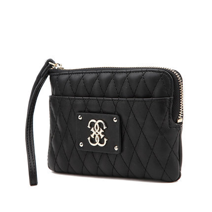 GUESS/盖尔斯女士手拎钱包 黑色菱格迷你手拿零钱包SWVG6109570