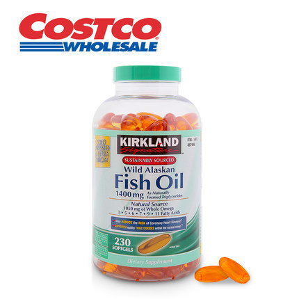 Kirkland Signature 科克兰 阿拉斯加 野生鱼油软胶 1400mg*230粒