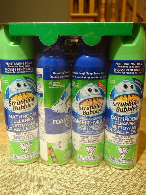 Johnson庄臣厨卫泡沫清洁喷雾四瓶一组绿色铁罐装