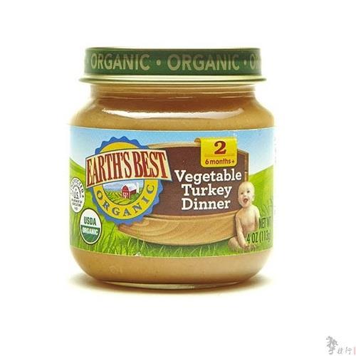 Earths best二段蔬菜火鸡泥113克/罐