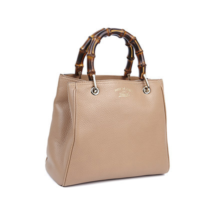 Gucci/古奇海外直购 GUCCI女士纯色简约原木柄手提包336032 A7M0G