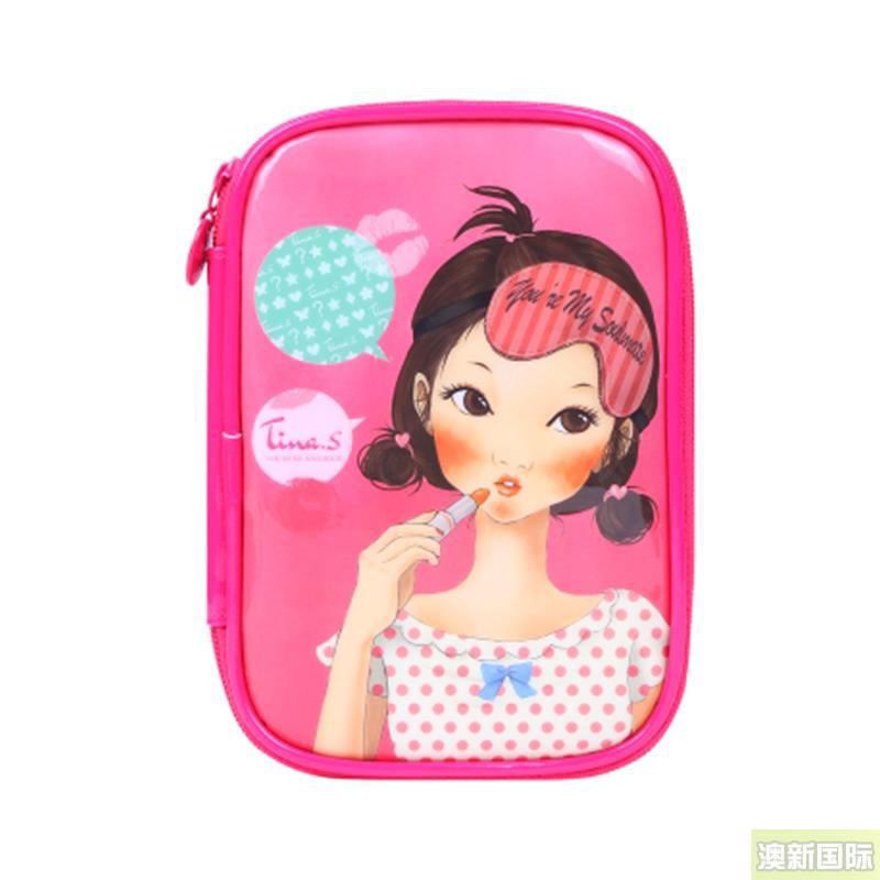 Fascy/陆心媛娃娃油画风唯美女孩口红款化妆包(粉红色)