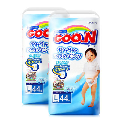大王GOO.N 短裤式纸尿裤男宝宝 大号L44*2 拉拉裤 舒适柔软透气