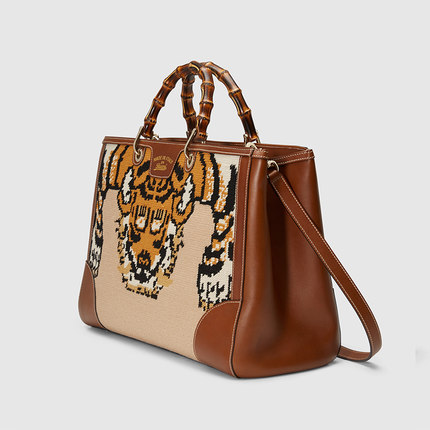 Gucci/古奇gucci女包16春款大号刺绣竹节手提包323658 GOT1G 8489 Gucci/古奇gucci女包16春款大号刺绣竹节手提包323658 GOT1G 8489