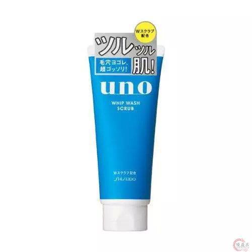 日本 Shiseido资生堂 UNO男士 磨砂 去角质 洗面奶 蓝色